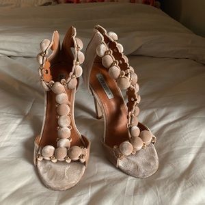Great velvet rose gold heels